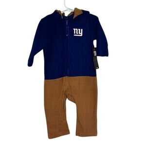 NWT Kids New York Giants Fleece Mascot Bear One Piece - Size 18M